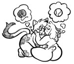 anthro ball ball_of_yarn duo female female/female kissing nude selfcest slightly_chubby square_crossover tennis_ball thought_bubble yarn twistcmyk ruby_mello_(dynamitegrizzly) bird_dog canid canine canis domestic_cat domestic_dog felid feline felis hunting_dog irish_setter mammal setter hi_res monochrome trans_(lore) trans_woman_(lore)