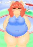 adolescent belly big_belly big_breasts big_butt breasts butt camera chubby_cheeks emiko_chan female huge_thighs male obese overweight poolside slightly_chubby slightly_chubby_female slightly_chubby_male solo sumiko_chan thick_thighs wide_hips young spike_san bear mammal hi_res