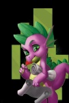 anthro green_eyes holding_object male solo tail eosphorite friendship_is_magic hasbro my_little_pony mythology spike_(mlp) dragon mythological_creature mythological_scalie scalie 2017