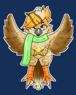 anthro avian_feet christmas_decorations christmas_ornament feathered_tail feathered_wings feathers holidays male ornament scarf solo star tail wings zatkoi christmas rye_owl_(character) avian bird owl 4:5 absurd_res alpha_channel hi_res