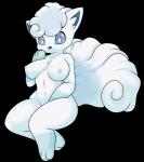 anthro anthrofied biped breasts female fur navel nipples nude simple_background sitting solo white_body white_fur deerrobin nintendo pokemon alolan_form alolan_vulpix canid canine generation_7_pokemon mammal pokemon_(species) regional_form_(pokemon) 2018 alpha_channel digital_media_(artwork) hi_res