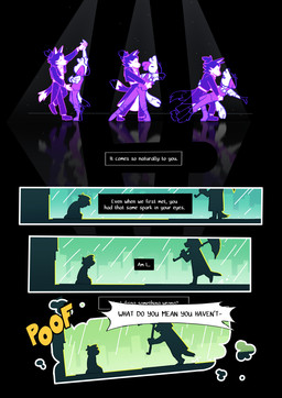 4_panel_comic anthro black_background clothing dancing duo formal_wear male male/male onomatopoeia outside raining silhouetted_body simple_background sound_effects tail text thought_bubble umbrella doginacafe duncan_and_eddie kip_(doginacafe) mason_(doginacafe) canid canine canis domestic_dog husky mammal nordic_sled_dog spitz 2025 comic english_text hi_res genderfluid_(lore) nonbinary_(lore) trans_(lore)