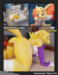 all_fours anthro anthro_penetrated bathroom big_breasts breasts butt detailed_background disembodied_penis duo erection female female_penetrated from_behind_position furniture genitals hair huge_breasts inner_ear_fluff inside male male/female male_penetrating male_penetrating_female nipples non-euclidean_sex nude open_mouth penetrable_sex_toy penetration penile penile_penetration penis portal_fleshlight portal_sex sex sex_toy smile tail text thinking_with_portals tuft vaginal vaginal_penetration vulva white_body yellow_body bacn bacn_(modeler) bandai_namco digimon nintendo pokemon anon_fox renamon_(bacn) canid canine delphox digimon_(species) fox generation_6_pokemon mammal pokemon_(species) renamon 2025 3d_(artwork) 3d_animation animated animated_comic comic digital_media_(artwork) english_text high_framerate loop short_playtime
