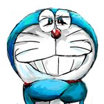 anthro blue_body blue_fur collar crossed_arms front_view fur looking_at_viewer machine male narrowed_eyes open_mouth open_smile red_collar red_nose simple_background smile smiling_at_viewer solo squint standing teeth whiskers white_background white_body white_fur mt_tg doraemon doraemon_(character) domestic_cat felid feline felis mammal robot 1:1 2017 shaded