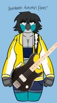 anthro bass_guitar biped bottomwear bra clothing female front_view guitar hotpants jacket letterman_jacket musical_instrument plucked_string_instrument shorts solo sports_bra string_instrument topwear underwear annabelleautumnpines annabelle_autumn_pines avian bird green-cheeked_conure neotropical_parrot parakeet parrot true_parrot absurd_res digital_media_(artwork) hi_res portrait three-quarter_portrait