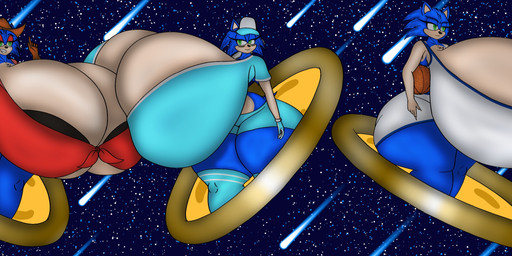 anthro baseball_uniform basketball_uniform big_breasts breasts clothing cowboy_hat cowgirl_outfit crossgender female female/female group hat headgear headwear huge_breasts hyper hyper_breasts split_form sportswear uniform therealfalconpawnch7 sega sonic_the_hedgehog_(series) sonic_the_hedgehog aquatic eulipotyphlan hedgehog mammal merfolk absurd_res hi_res