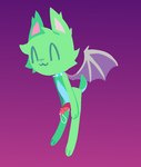 ^w^ anthro blue_collar bodily_fluids collar fur genital_fluids genitals green_body green_ears green_fur green_paws green_tail hand_on_knee hand_on_leg happy head_tuft male membrane_(anatomy) membranous_wings nude_male penis pink_inner_ear pink_nose precum red_penis smile solo spiked_collar spikes tail tuft wings lottieplus mint_(niisaroz) bat hybrid lagomorph leporid mammal rabbit
