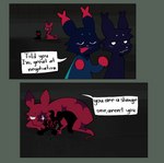 babysitter dialogue drawing group lying on_front simple_background simple_eyes speech_bubble text two_panel young dieselpvnk rain_world videocult artificer_(rain_world) inv_(rain_world) watcher_(rain_world) slugcat slugpup_(rainworld) comic english_text hi_res female_(lore)