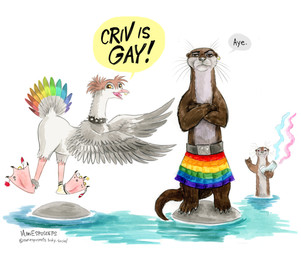 alternative_fashion anklet anthro bottomwear claws clothing collar drugs feathers feet female feral finger_claws footwear group jewelry legband lgbt_pride male membrane_(anatomy) pride_colors punk rainbow simple_background skirt smoking smoking_pipe socks spiked_anklet spiked_collar spiked_legband spikes stoned substance_intoxication toe_claws toes trio webbed_feet webbed_hands whiskers white_background wings mariesposeets lgbt_pride_month anatid anseriform anserine avian bird goose mammal mustelid otter 2026 absurd_res hi_res