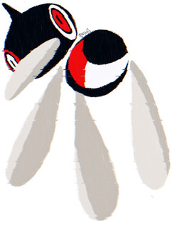 alternate_color ambiguous_gender beak big_eyes big_head floating_head glitch heterochromia horn looking_at_viewer not_furry red_eyes simple_background solo white_background white_sclera geta_(artist) nintendo pokemon digital_creature generation_4_pokemon glitch_creature pokemon_(species) porygon-z 2022 chromatic_aberration full-length_portrait hi_res portrait
