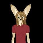 1:1 alpha_channel anthro big_ears brown_hair canid canine countershading eyewear fennec_fox fenneczephyr fox fur glasses green_eyes hair hi_res long_hair male mammal scar solo tan_body tan_fur true_fox zephyr_(fenneczephyr)