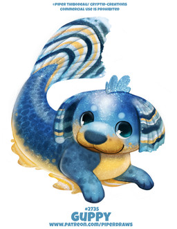 ambiguous_gender black_body black_scales blue_body blue_eyes blue_scales feral humor looking_at_viewer pun scales simple_background smile solo text visual_pun white_background yellow_body yellow_scales piper_thibodeau aquatic canid canine canis domestic_dog fish guppy_(species) hybrid mammal digital_media_(artwork) digital_painting_(artwork) english_text painting_(artwork) url