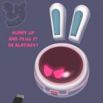 ambiguous_gender electronics exclamation_point glowing glowing_eyes machine pink_eyes simple_background solo suggestive technophilia text usb usb_compatible posexe mario_bros mario_plus_rabbids_kingdom_battle nintendo raving_rabbids rayman_(series) ubisoft beep-0 lagomorph mammal robot 1:1 crossover english_text hi_res watermark