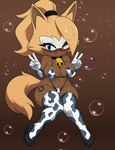 anthro big_breasts bikini blue_eyes blush breasts clothing cowbell female hair ponytail solo swimwear two-piece_swimsuit wide_hips genyacero idw_publishing sega sonic_the_hedgehog_(comics) sonic_the_hedgehog_(idw) sonic_the_hedgehog_(series) whisper_the_wolf canid canine canis mammal wolf hi_res
