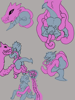 abdominal_bulge anthro anus ass_up birth breasts clitoris duo egg egging female genitals hatching_from_egg impregnation jack-o'_pose kissing male male/female oral oviposition penetration pose puffy_anus sex standing tail tentacle_penetration tentacle_sex tentacles tongue tongue_out ails animate_inanimate aquatic fish living_clothing shark absurd_res hi_res