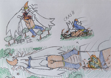 anthro blood bodily_fluids death erection explosion forest genitals gore macro male male_death military_vehicle missile_pod onomatopoeia penis plant ranged_weapon solo sound_effects text tree weapon sylveon69 nintendo pokemon generation_8_pokemon gigantamax_cinderace gigantamax_pokemon lagomorph leporid mammal pokemon_(species) rabbit absurd_res hi_res traditional_media_(artwork)