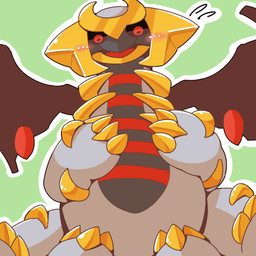 blush bodily_fluids claws feral green_background looking_at_viewer open_mouth simple_background solo sweat wings crepix nintendo pokemon altered_forme_giratina generation_4_pokemon giratina legendary_pokemon pokemon_(species) scalie 1:1 2015