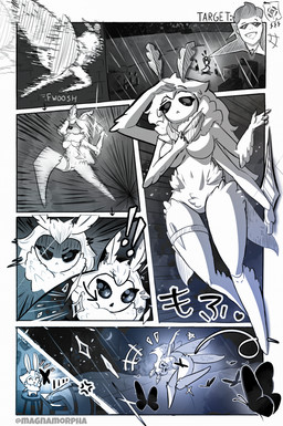 4_arms antennae_(anatomy) anthro assassin dagger duo exclamation_point female fluffy flying hair happy knife male male/female mane melee_weapon mostly_nude multi_arm multi_limb nude scarf scarf_only smile solo_focus sparkles spinning text vein waist_tuft weapon white_body white_hair wings magnamorpha arthropod butterfly human insect lepidopteran mammal moth absurd_res comic english_text hi_res japanese_text