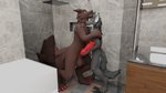 animal_genitalia animal_penis anthro balls bathroom big_balls big_penis canine_genitalia canine_penis duo genitals handjob knot male male/male penile penis sex shower ultrayanto covac ultrayanto_(character) canid canine canis mammal wolf 16:9 3d_(artwork) digital_media_(artwork) hi_res widescreen