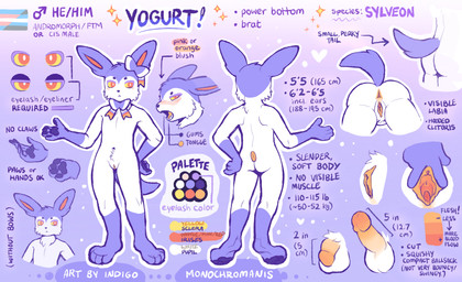 andromorph anthro anus blush demiboy_pride_colors erection femboy flaccid genitals hand_on_hip intersex lgbt_pride pawpads penis presenting pride_colors solo standing tail text transgender_pride_colors vulva monochromanis nintendo pokemon yogurt_(monochromanis) eeveelution generation_6_pokemon pokemon_(species) sylveon english_text handwritten_text hi_res model_sheet andromorph_(lore) male_(lore) trans_(lore) trans_man_(lore)