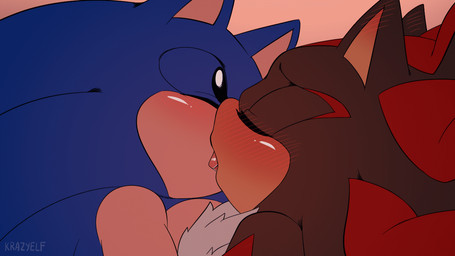 anthro anthro_on_anthro black_body blue_body blush duo eyes_closed french_kissing fur kissing male male/male multicolored_body open_mouth red_body tan_body tongue tongue_out two_tone_body white_body white_fur krazyelf sega sonic_the_hedgehog_(series) shadow_the_hedgehog sonic_the_hedgehog eulipotyphlan hedgehog mammal 16:9 2025 animated widescreen