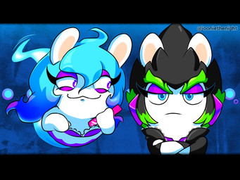 amethyst_(gem) anthro arms_bent black_clothing black_hair black_handwear black_jacket black_mittens black_topwear blue_background blue_eyes blue_hair blue_line_art blue_pupils blue_tail closed_frown clothed clothed_anthro clothed_female clothing crossed_arms dress duo ear_piercing eye_through_hair eyebrows eyelashes female flying frown fur gem green_eyebrows green_hair hair handwear holding_fan jacket light long_ears long_hair looking_at_another mitten_hands mittens motion_lines mouth_closed multicolored_hair narrowed_eyes noseless paper_fan piercing pupils purple_clothing purple_dress purple_ear_piercing purple_eyes purple_hair purple_shirt purple_topwear shirt short_hair simple_background smile smiling_at_another smug_grin squint tail tail_motion tailwag tan_inner_ear text thick_eyebrows topwear torn_clothing torn_shirt torn_topwear translucent translucent_hair two_tone_hair white_body white_fur white_pupils jooniethenight mario_bros mario_plus_rabbids_sparks_of_hope nintendo raving_rabbids rayman_(series) ubisoft edge_(mario_plus_rabbids) midnite_(mario_plus_rabbids) ghost hybrid lagomorph mammal rabbid spirit 2023 4:3 artist_name colored colored_line_art crossover digital_drawing_(artwork) digital_media_(artwork) letterbox lighting shaded