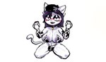 animal_print anthro areola big_areola big_breasts bikini blush breasts bulge clothing collar cow_print cowbell fur gynomorph hair hat headgear headwear horn huge_breasts intersex looking_at_viewer milk nipples purple_eyes purple_hair purple_nipples solo swimwear tail thick_thighs two-piece_swimsuit white_body white_fur gothina gothina_(character) domestic_cat felid feline felis mammal digital_drawing_(artwork) digital_media_(artwork) hi_res