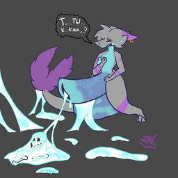 anthro balls big_balls big_penis bodily_fluids bone bones_in_cum cock_vore cum cum_vore death digestion fatal_cock_vore fatal_vore fur genital_fluids genitals hair huge_penis male penile penis simple_background skull solo tail text vore lantrast 1:1 digital_media_(artwork)