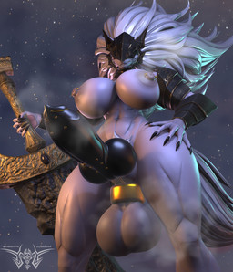 animal_genitalia animal_penis anthro areola armor ball_stretcher balls big_balls breasts canine_genitalia canine_penis clothed clothing covered_eyes genital_piercing genitals glistening glistening_areola glistening_breasts glistening_genitalia glistening_knot glistening_nipples glistening_penis grin gynomorph headgear helmet huge_balls hyper hyper_balls hyper_genitalia intersex knot looking_at_viewer melee_weapon muscular muscular_gynomorph muscular_intersex nipple_piercing nipples partially_clothed penis penis_piercing piercing sky smile solo steam sword weapon phrostbite da.nilkaz_(modeler) elden_ring fromsoftware maliketh_(elden_ring) canid canine mammal absurd_res hi_res