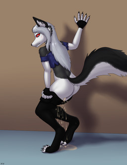 anthro bodily_fluids bottomwear bottomwear_pull butt clothing clothing_pull embarrassed female genital_fluids omorashi peed peeing shorts shorts_pull solo urine urine_on_ground urine_pool urine_stream wetting vulperebus hellaverse helluva_boss mythology loona_(helluva_boss) canid canid_demon canine demon hellhound mammal mythological_canine mythological_creature absurd_res hi_res