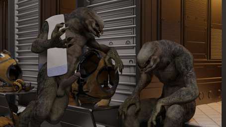abs balls bored chatting circumcised duo erection gear genitals male muscular muscular_male nipples nude obliques pecs penis ribs serratus teeth towel yellow_eyes no-name-no-problem halo_(series) microsoft xbox_game_studios alien sangheili 16:9 3d_(artwork) digital_media_(artwork) hi_res widescreen
