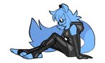 anthro black_nose blue_body blue_fur blue_hair breasts clothing female fur hair hoodie latex_hoodie legwear side_view simple_background sitting solo stirrup_stockings stockings tail topwear white_background lettuce_(artist) lettuce_(latexia) mammal rodent sciurid tree_squirrel 2023 digital_media_(artwork) hi_res