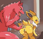 anal anal_bead_pull anal_beads anal_beads_in_ass anal_penetration blush bodily_fluids butt canid canine croisshark drooling duo eeveelution female feral fur generation_1_pokemon genital_fluids hi_res jolteon male mammal nintendo nude object_in_ass penetration pokemon pokemon_(species) red_body red_ears red_fur saliva semi-anthro sex sex_toy sex_toy_in_ass sex_toy_insertion sharp_teeth teeth tongue tongue_out toying_partner vaginal_fluids yellow_body yellow_butt yellow_ears yellow_fur