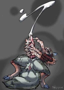 animal_genitalia animal_penis anthro anus big_penis bodily_fluids canine_genitalia canine_penis cum cum_drip cum_in_mouth cum_inside cumshot dripping ejaculation fluffy fluffy_tail fur genital_fluids genitals green_body green_eyes green_fur huge_penis male multi_arm multi_limb orgasm orgasm_face penis solo tail wet wet_penis neppae_(artist) delis_(character) arachnid arthropod canid hybrid mammal hi_res