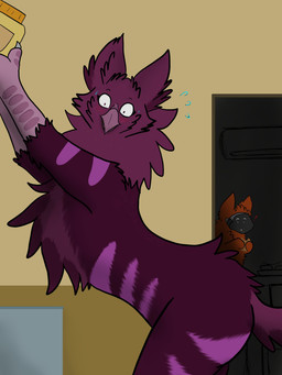 anthro beak duo feathers female fur machine simple_background tail zyra_the_proto mythology avian gryphon mythological_avian mythological_creature protogen 3:4 absurd_res digital_media_(artwork) hi_res