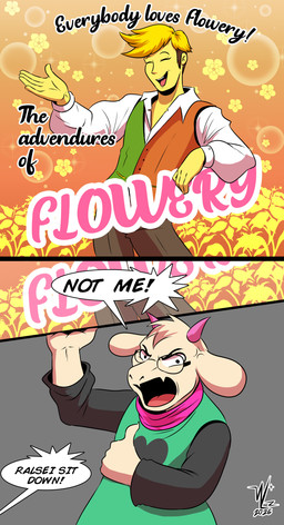 angry anthro bottomwear clothed clothing dialogue eyewear fur glasses hair looking_at_viewer male offscreen_character open_mouth pants smile speech_bubble teeth text topwear wearing_glasses denlusty deltarune the_simpsons undertale_(series) ralsei bovid caprine darkner goat human mammal absurd_res digital_media_(artwork) english_text hi_res