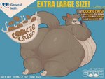 advertisement anthro belly big_belly big_butt butt cereal cereal_bowl cereal_box food fur looking_at_viewer looking_back male mascot moobs morbidly_obese nude nude_anthro nude_male obese obese_anthro obese_male overweight overweight_anthro overweight_male presenting presenting_hindquarters rear_view simple_background solo text thick_thighs wide_hips catboyz cookie_crisp chip_the_wolf silly_cat_(mauzymice) canid canine canis mammal wolf 4:3 absurd_res digital_media_(artwork) english_text hi_res