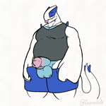 anthro balls belly biped black_clothing black_shirt black_topwear blep blue_balls blue_body blue_bottomwear blue_clothing blue_penis blue_shorts blue_skin bodily_fluids bottomwear bouncing_penis bulge circumcised clothing dialogue ejaculation erection excessive_genital_fluids excessive_precum eyes_closed front_view genital_fluids genitals glans hands-free heart_symbol humanoid_genitalia humanoid_penis male overweight overweight_anthro overweight_male penis pink_glans precum pulling_shorts_down shirt shorts simple_background smile solo speech_bubble spontaneous_ejaculation standing tail talking_to_viewer text throbbing throbbing_penis tilde_after_text tongue tongue_out topwear white_background white_body white_skin white_tail impossizzle nintendo pokemon generation_2_pokemon legendary_pokemon lugia pokemon_(species) 1:1 2024 animated english_text no_sound short_playtime webm