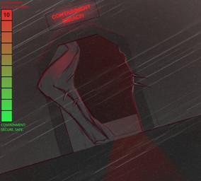 broken_door camera_view claw_marks door dutch_angle gauge sign static text zero_pictured dansharkman english_text hi_res