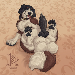 4_balls animal_genitalia animal_penis balls big_balls big_penis blue_eyes bodily_fluids canine_genitalia canine_penis feral genital_fluids genitals huge_balls huge_penis hyper knot knotted_penis leaking_precum lying male multi_balls multi_genitalia on_back pawpads paws penis precum quadruped simple_background solo hexacult casca_ozymandius canid canine canis domestic_dog mammal molosser mountain_dog saint_bernard 1:1 digital_media_(artwork) digital_painting_(artwork) hi_res painting_(artwork)