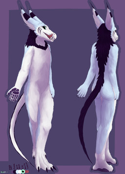 4_toes 5_fingers ambiguous_gender anthro black_body black_feathers blue_body blue_fur canine_teeth claws countershading ear_tuft feathers feet fingers fur licking licking_lips looking_at_viewer markings neck_markings pawpads simple_background smile smiling_at_viewer snarling solo standing striped_markings stripes toes tongue tongue_out tuft whiskers white_body white_countershading tiena tiena_(character) feather_maned_dragon 2019 absurd_res digital_media_(artwork) hi_res model_sheet shaded male_(lore)