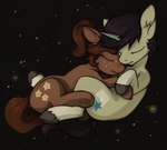 cuddling duo female feral male marsminer hasbro my_little_pony daisy_(marsminer) pone_keith equid equine horse mammal pony hi_res