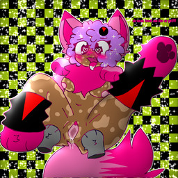 afro breasts dialogue featureless_breasts female fur genitals hair leg_warmers_only one_leg_up pawpads pink_body pink_fur purple_hair raised_leg solo spread_vulva spreading tail vitiligo vulva coolmolecule kambre_(coolmolecule) animal_humanoid humanoid 1:1
