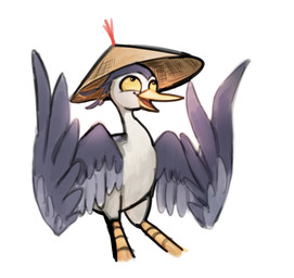 avian_feet beak blue_body blue_feathers clothing feathered_wings feathers feral happy hat head_feathers headgear headwear kasa_(hat) male open_mouth simple_background solo tail tail_feathers white_background white_body white_feathers wings yellow_sclera jc7uhuneuoq7bnv disney hoppers_(disney) pixar conner_(hoppers) avian bird great_heron heron pelecaniform hi_res