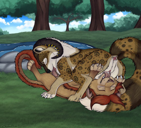 69_position cunnilingus exhibitionism fellatio female feral feral_on_feral foreplay male male/female oral park penile public sex vaginal iceshadow13 lulu_(69rainbowfox69) meddy_(tarnik) felid feline hellcat lion mammal pantherine absurd_res hi_res