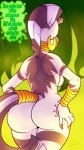 2012 anthro anthrofied big_butt breasts butt cutie_mark dialogue ear_piercing english_text equid equine female friendship_is_magic hasbro hi_res mammal mohawk my_little_pony neck_ring nude piercing side_boob signature solo stripes sweetcreamfizz text tribal wide_hips zebra zecora_(mlp)