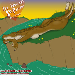 anthro breasts butt crossed_legs eyes_closed female lying non-mammal_breasts nude on_front outside side_boob sleeping smile solo sunbathing sunset text dr_nowak alligator alligatorid crocodilian reptile scalie 1:1 low_res