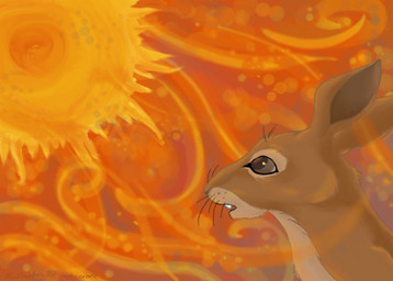 ambiguous_gender brown_body brown_fur buckteeth feral fur looking_up open_mouth solo sun teeth whisker_spots whiskers azerane watership_down hazel_(watership_down) lagomorph leporid mammal rabbit 2007 digital_drawing_(artwork) digital_media_(artwork)