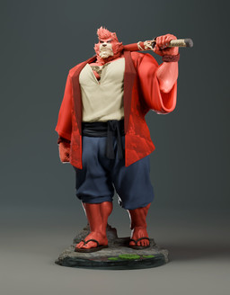 anthro barazoku black_clothing black_footwear black_sandals blue_bottomwear blue_clothing blue_pants bottomwear calf_muscles chest_tuft clothed clothing footwear fur hair male muscular muscular_anthro muscular_male pants pecs red_body red_clothing red_fur red_robe robe sandals shirt shoes solo topwear tuft white_clothing white_hair white_shirt white_topwear justgruff the_boy_and_the_beast kumatetsu bear mammal ursine 3d_(artwork) digital_media_(artwork) hi_res