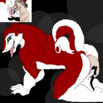 1:1 ambiguous_gender anal anal_penetration anal_vore anthro anus anus_only badwing butt duo eyes_closed hi_res looking_at_viewer male mammal multi_eye open_mouth penetration sergal tail tongue tongue_out unknown_species vore